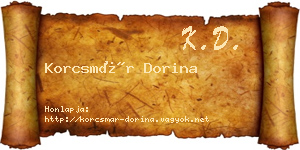 Korcsmár Dorina névjegykártya