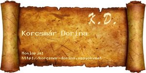 Korcsmár Dorina névjegykártya