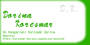 dorina korcsmar business card